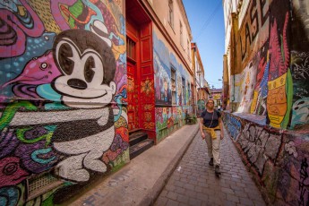 The streets and alleyways of Valparaiso, Chile, resemble a never-ending street art gallery.
