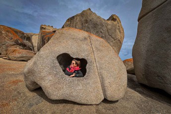 Kangaroo Island: Remarkable Rocks, ganz persönlich gerahmt. 500 Millionen Jahre Erosion schufen dieses Fenster.