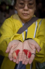 Je nachdem, welche Position die beiden Jiaobei-Holzblöcke nach dem Wurf auf den Boden einnehmen, fällt die Antwort auf die zuvor gestellte Frage des Gläubigen aus.