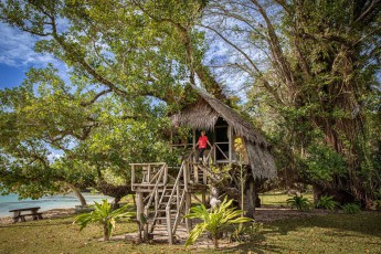 Eines der Baumhäuser im Serenity Tree House in Port Olry, Insel Santu.