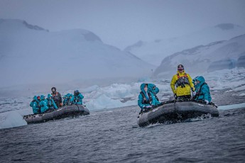 Two Zodiacs plough through the icy Antarctic waters whilst ice floes drift past. Every outing holds new discoveries in this silent wilderness.