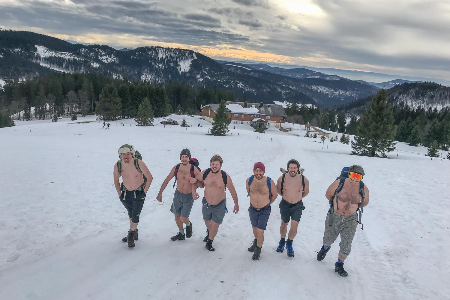 A 2.5-hour topless climb up the Feldberg in the Black Forest together with friends from Australia, Belgium, Holland and Germany
