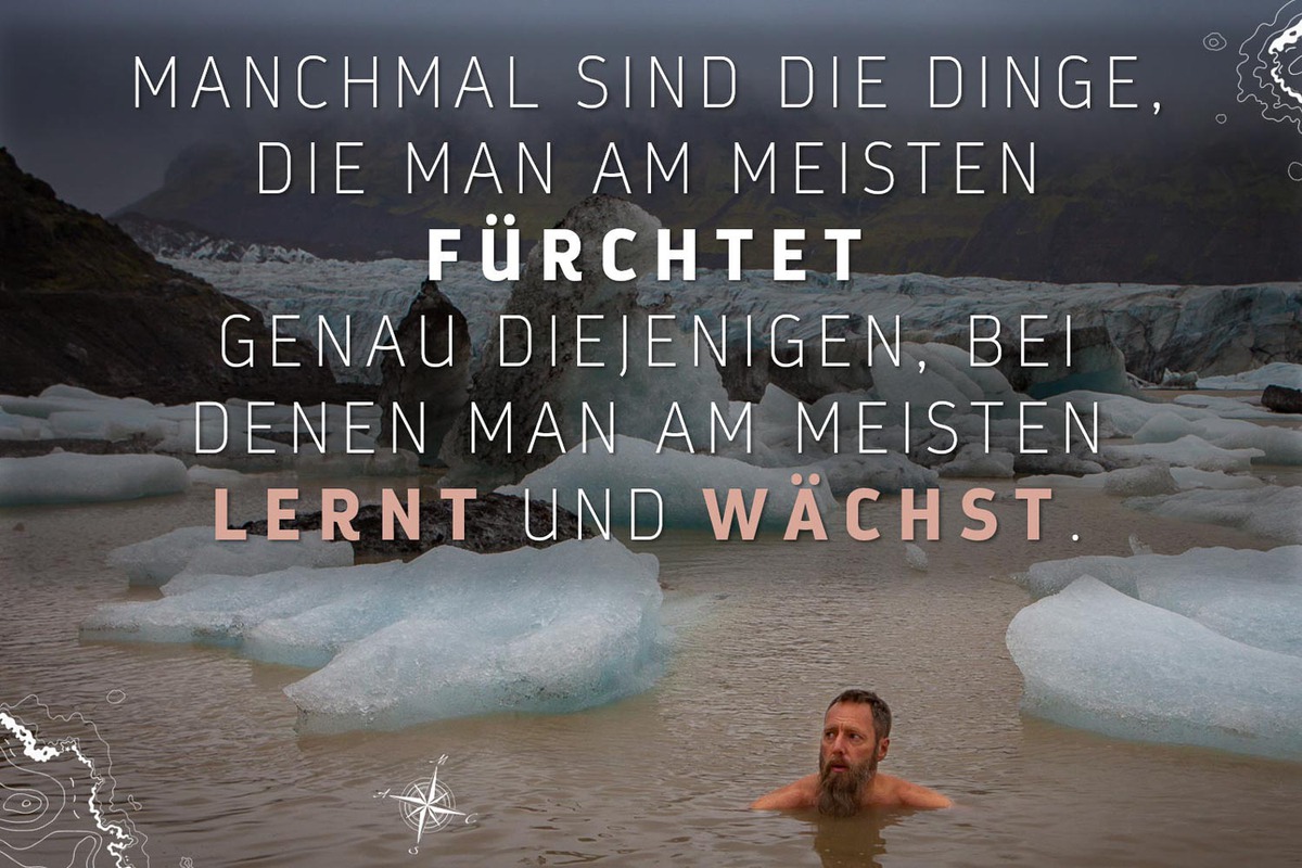 Mein Bad in der Lagune des Svinafellsjökulls.