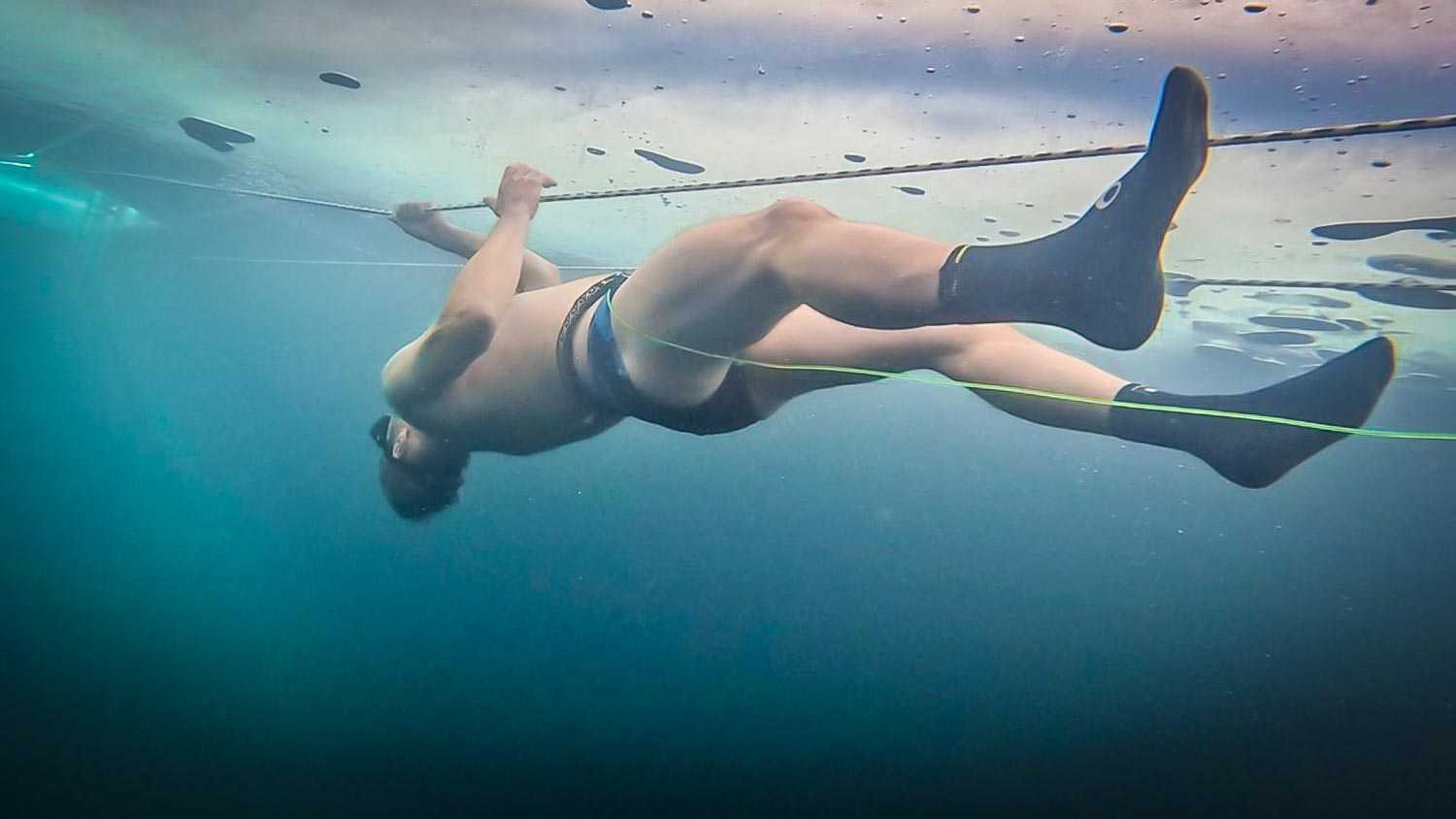 Finland: During one of a total of three dives under the ice.